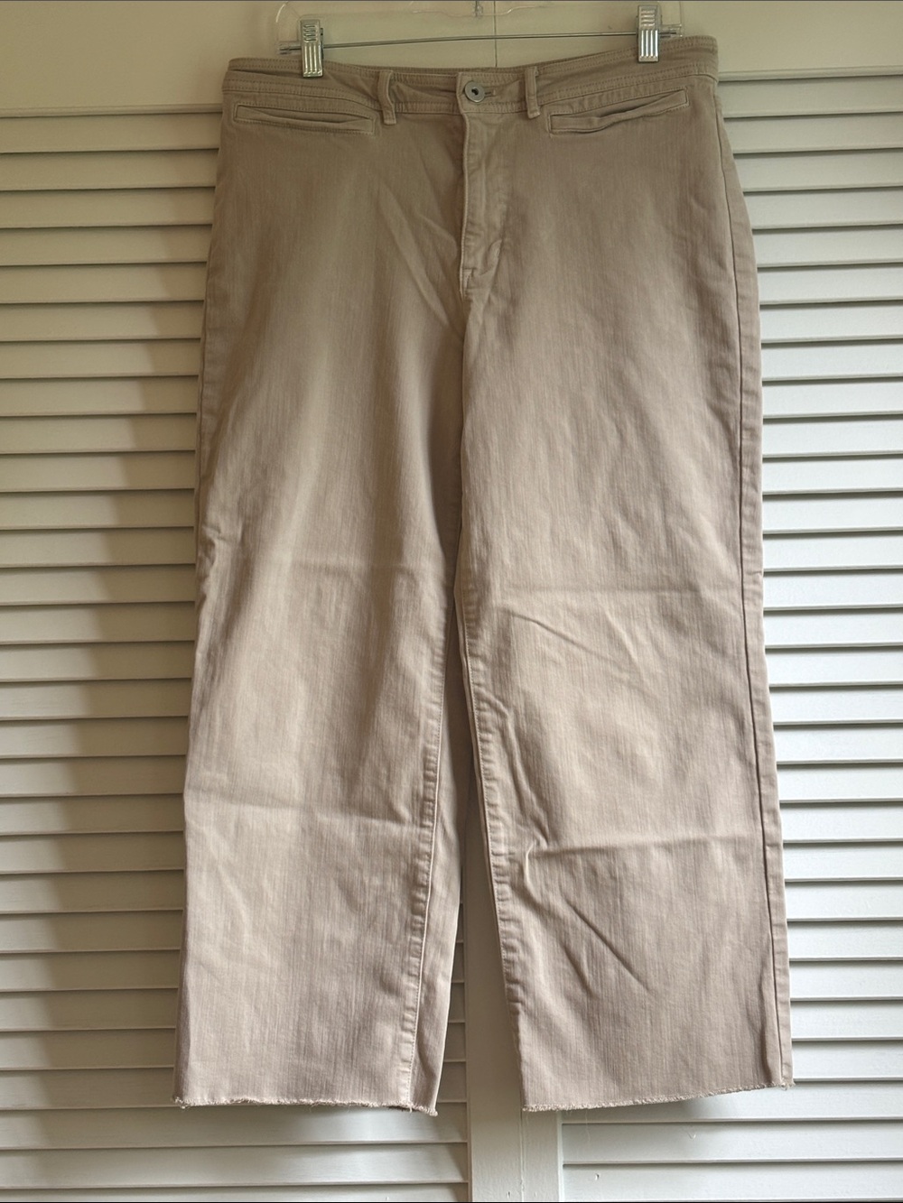 J. Jill High-Rise Khaki Tan Wide-Leg Ankle Jeans 12